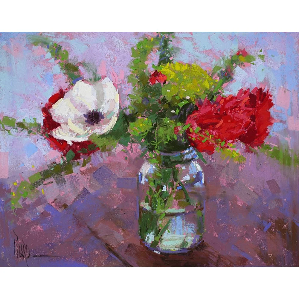 Garden Blooms original pastel painting by Alain Picard — Alain J